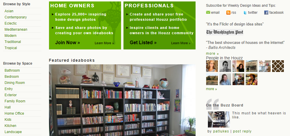 Houzz platform in 2009